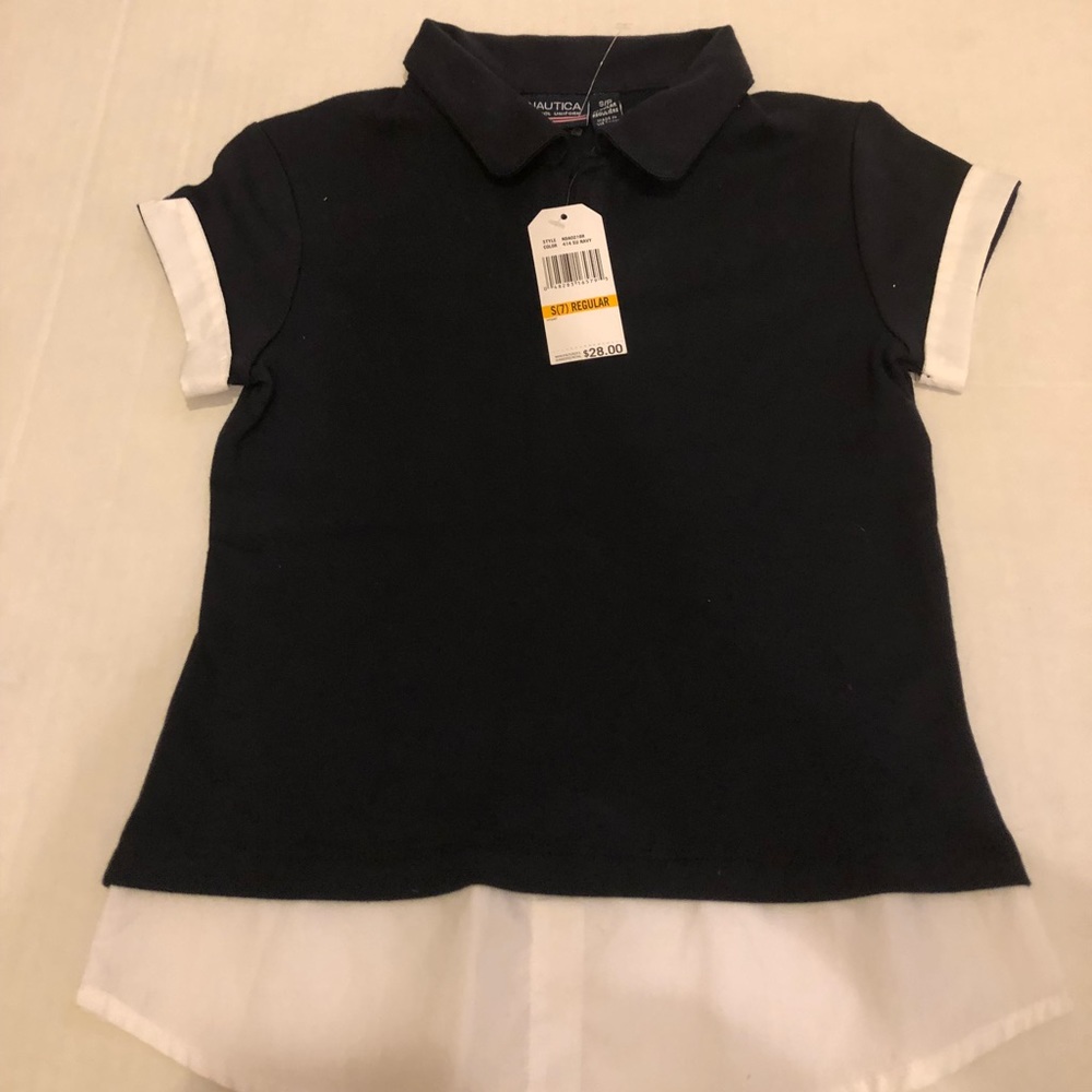 Nautica shirt size 7 Navy blue